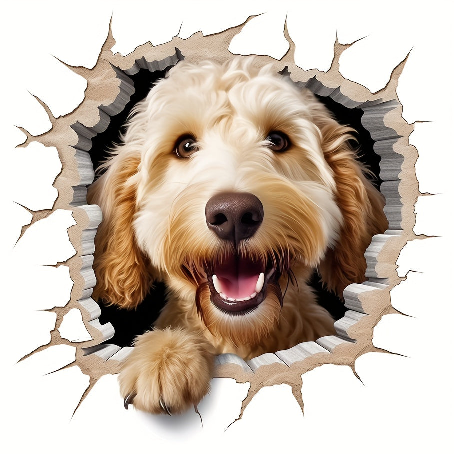 Goldendoodle Car Decals – Cute Fluffy Dog Animal Vinyl Stickers – 3D Funny Doodle Art for Cars, Trucks, SUVs, Laptops – Weatherproof Self-Adhesive Decoration – Perfect Gift for Goldendoodle Lovers & Owners (Multiple D