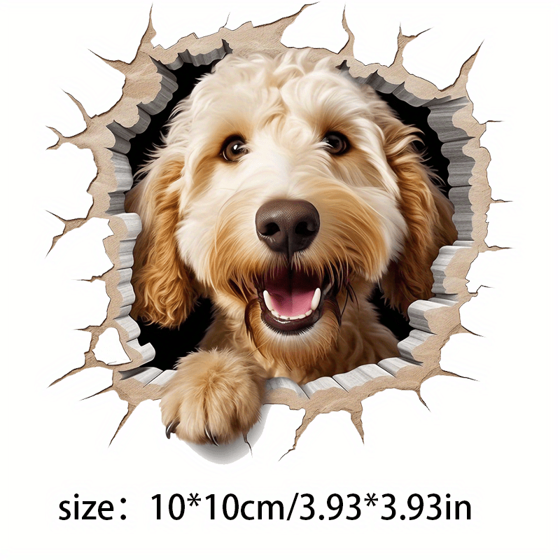 Goldendoodle Car Decals – Cute Fluffy Dog Animal Vinyl Stickers – 3D Funny Doodle Art for Cars, Trucks, SUVs, Laptops – Weatherproof Self-Adhesive Decoration – Perfect Gift for Goldendoodle Lovers & Owners (Multiple D