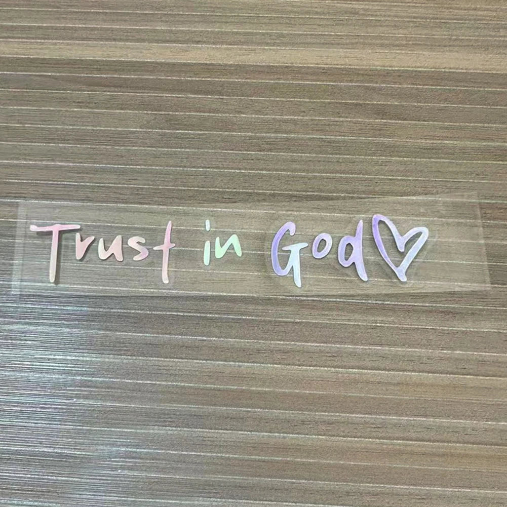 "Trust In God / Believe In God" Car Rearview Mirror Sticker, Funny Creative Faith Decal – Inspirational Religious Accessory for Cars Motorcycles – Waterproof Vinyl Hanging Mirror Quote – Christian Gift