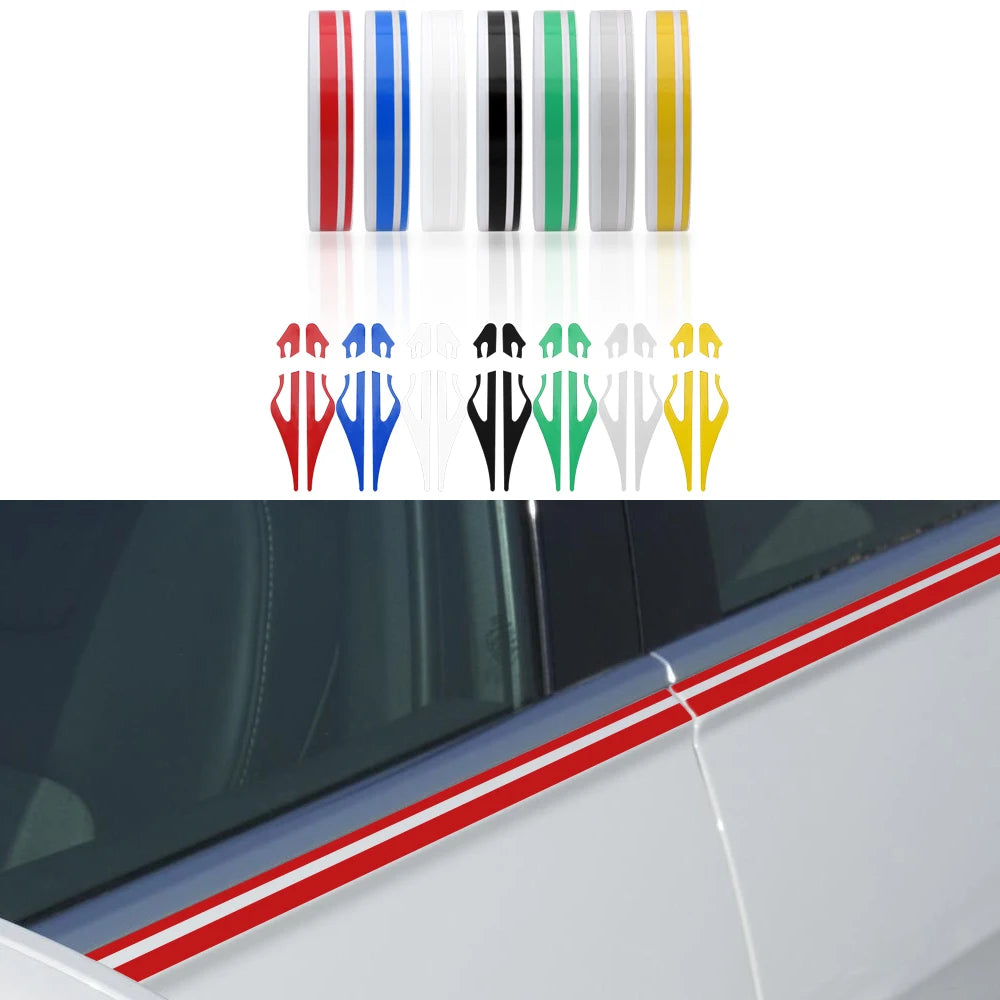 1 Roll Color Car Body Decal Vinyl Sticker Striping Tape – Double Line Racing Stripe Decal Universal Decoration for Car, Truck, SUV – Weatherproof Auto Styling Accessory (Choose Your Color, 10M/33FT Roll)