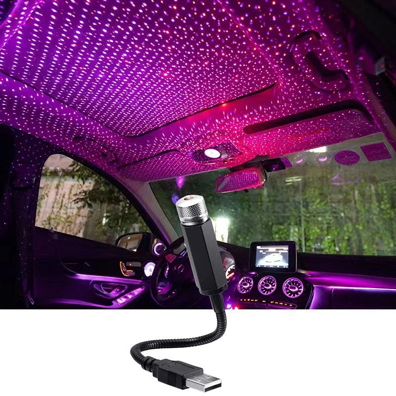 🌌 Car Interior LED Star Light Projector – USB Ambient Roof Light