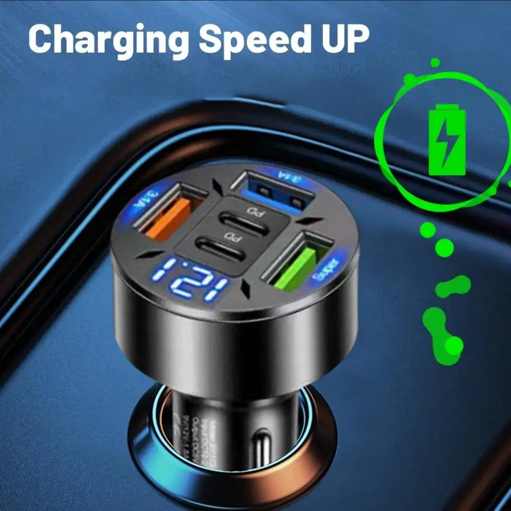 🚗 250W Multi-Port USB Car Charger – Fast Charging Adapter