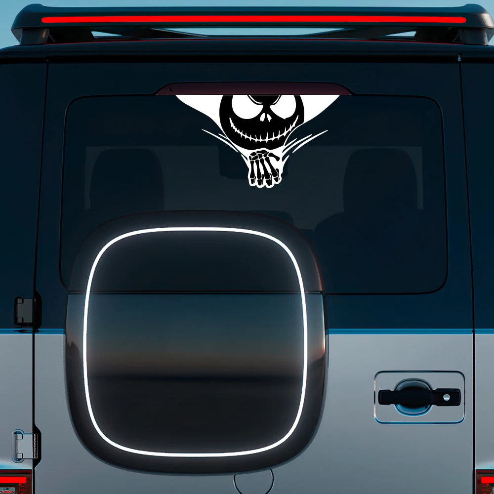 Jack Skellington & Sally Window Sticker for Trunk, Bumper, or Rear Window – Halloween Decoration Vehicle Accessory – Waterproof Vinyl for Cars, Trucks, Motorcycles