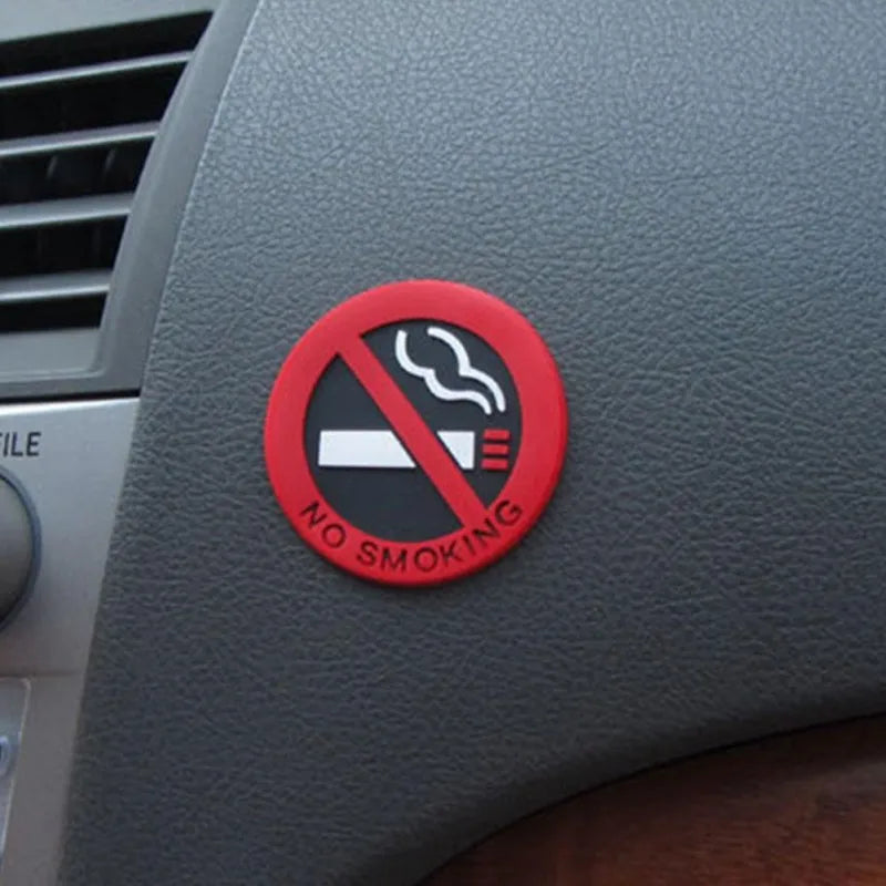 1 pc No Smoking Car Stickers, Round Red Prohibition Sign Vinyl Decal – Universal Symbol for Auto, Motorcycle, Home Wall, Outdoor  Weatherproof Self-Adhesive Stickers – Car Accessories