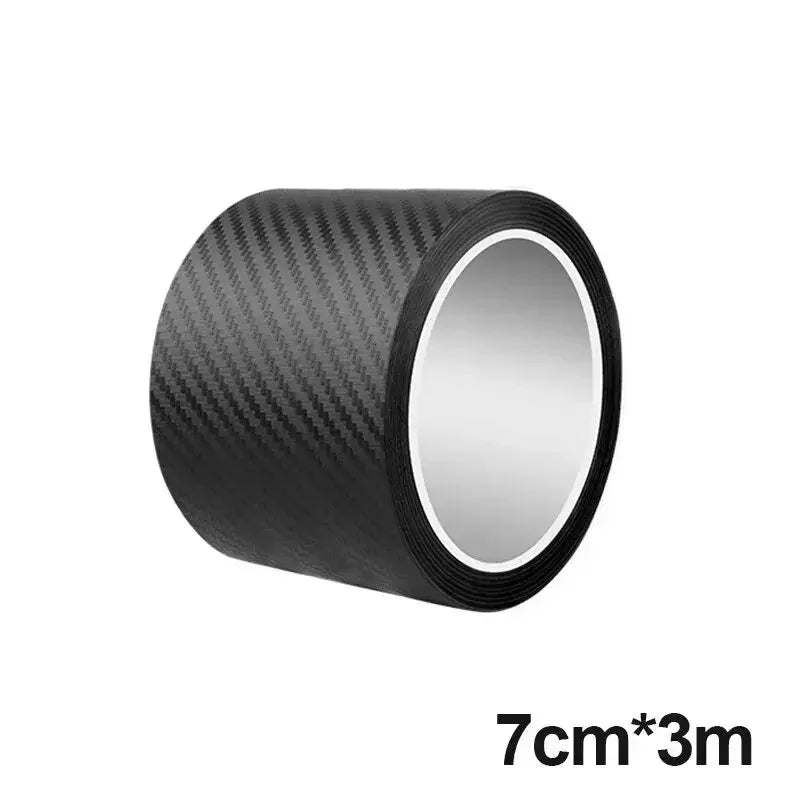 3D Carbon Fiber Sticker Paste – Car Threshold Protective Film Anti-Scratch Waterproof Matte Black Nano Sticker – Self-Adhesive Protection for Door Sills, Bumper, Side Skirts, Interior Trim – 30cm x 100cm Roll