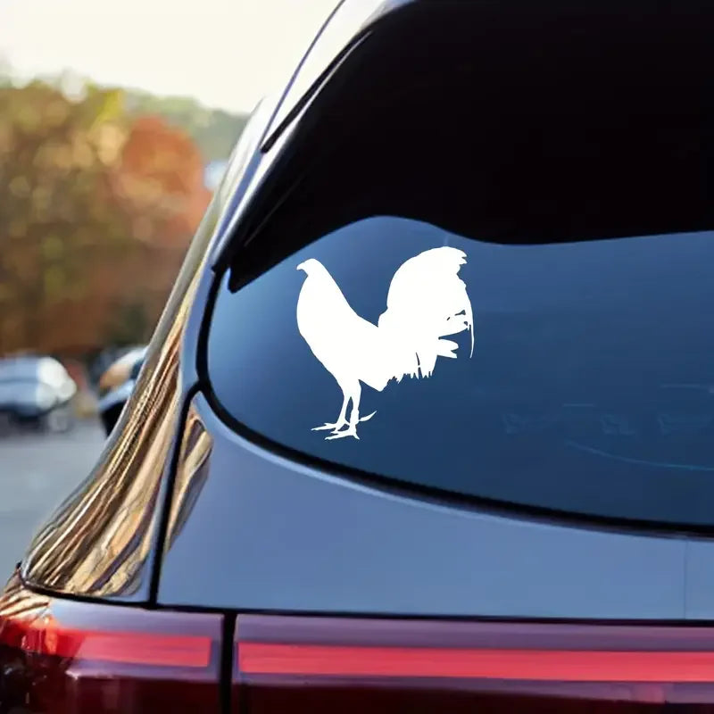 Big Rooster Car Sticker, Funny Vinyl Decal – "Cock of the Walk" Humorous Auto Accessory – Bold Rooster Graphic for Car Window Bumper – Weatherproof Car Styling Sticker for Cars Trucks SUVs