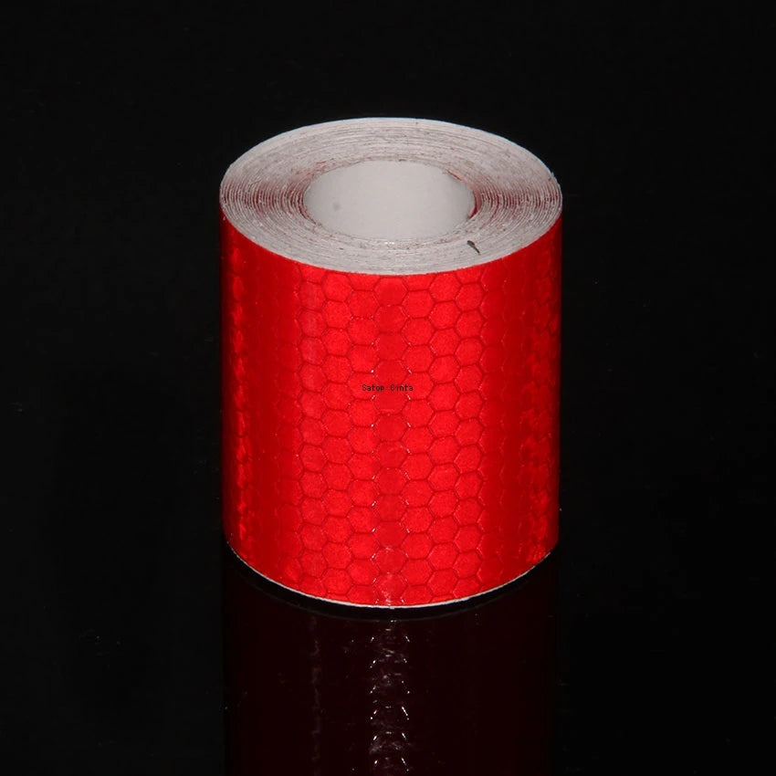 1 Inch Reflective Car Stickers – 50pcs Outdoor Waterproof Warning Tapes – White, Red, Fluorescent Yellow Safety Reflectors – Adhesive Strips for Bicycle, Helmet, Car Bumper, Truck, Trailer – High Visibility Night Safe