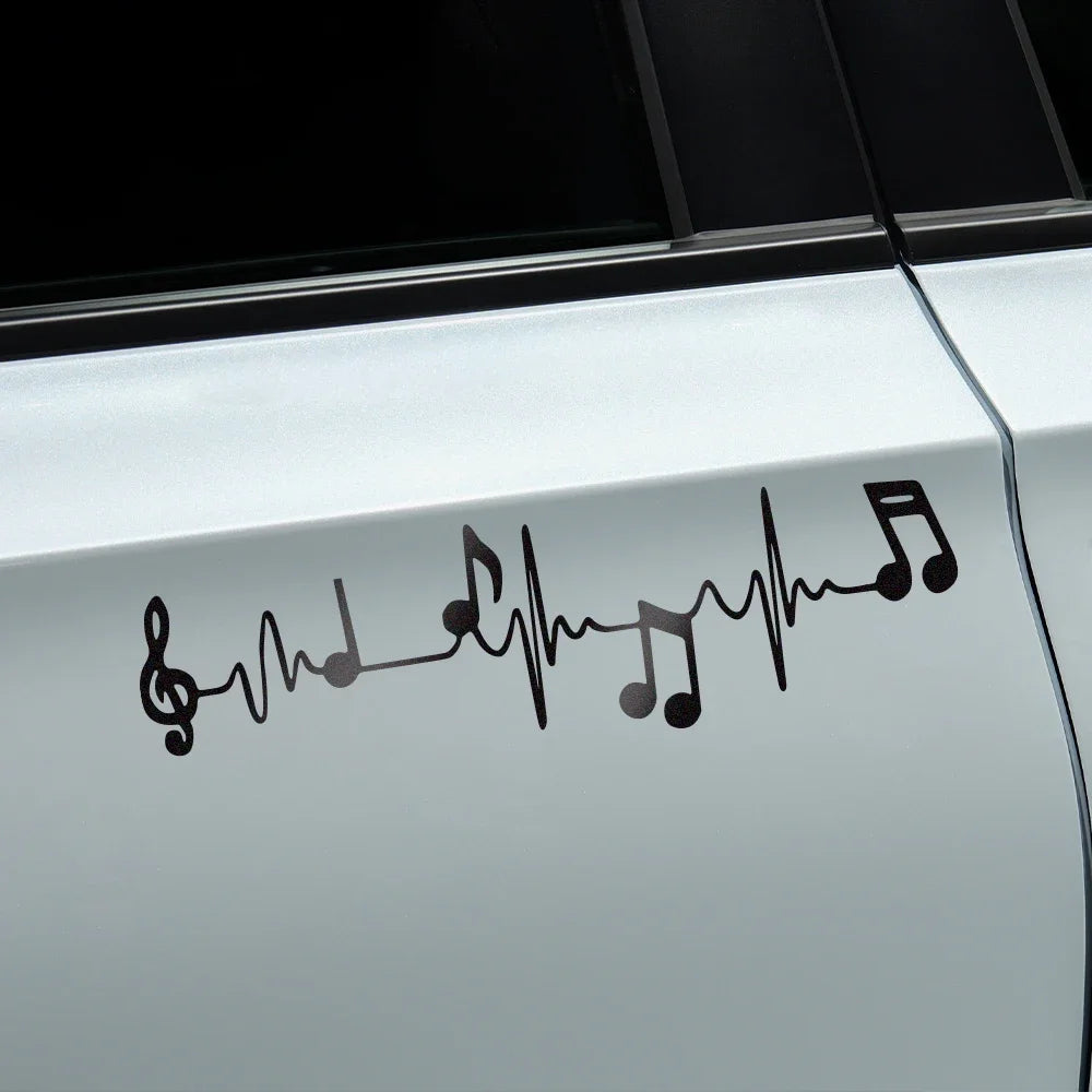 "Music is the Heartbeat of Life" Car Sticker / Reflective Vinyl Decal , focusing on the inspirational message, reflective safety, and versatile use.
