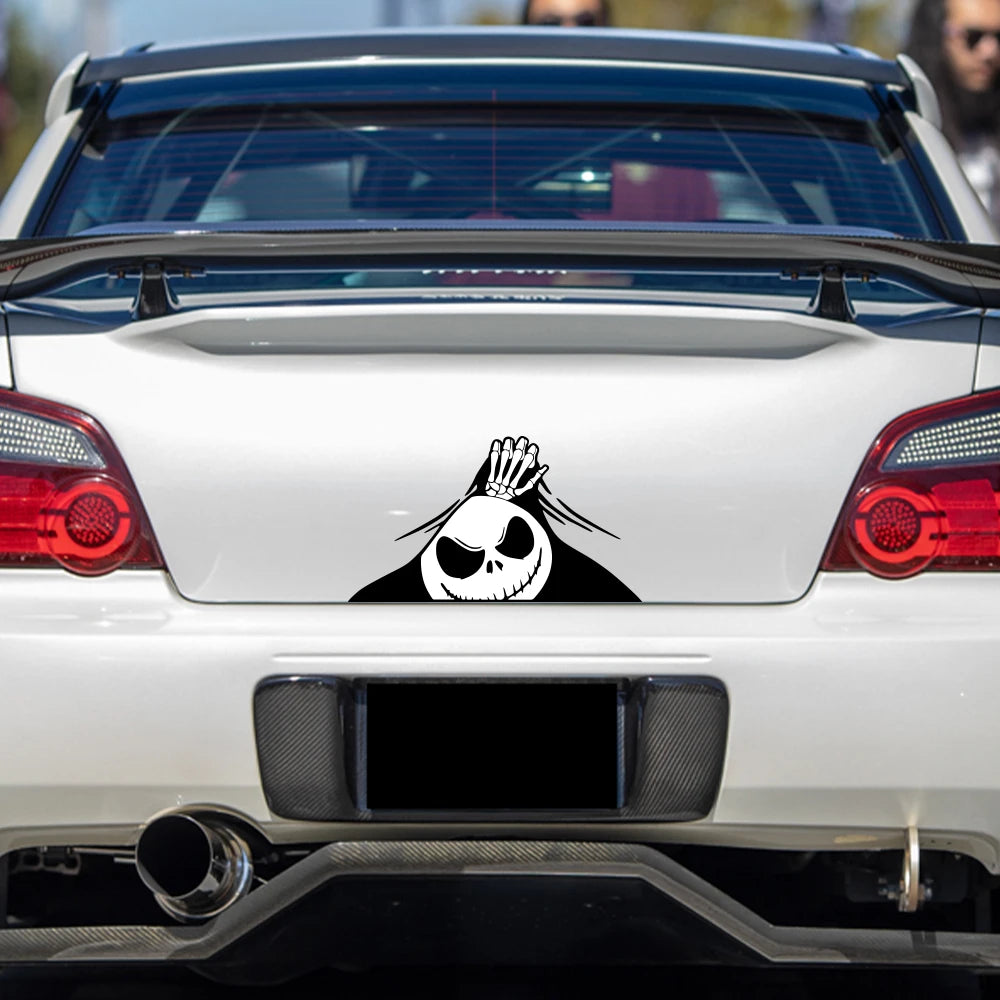 Jack Skellington & Sally Window Sticker for Trunk, Bumper, or Rear Window – Halloween Decoration Vehicle Accessory – Waterproof Vinyl for Cars, Trucks, Motorcycles