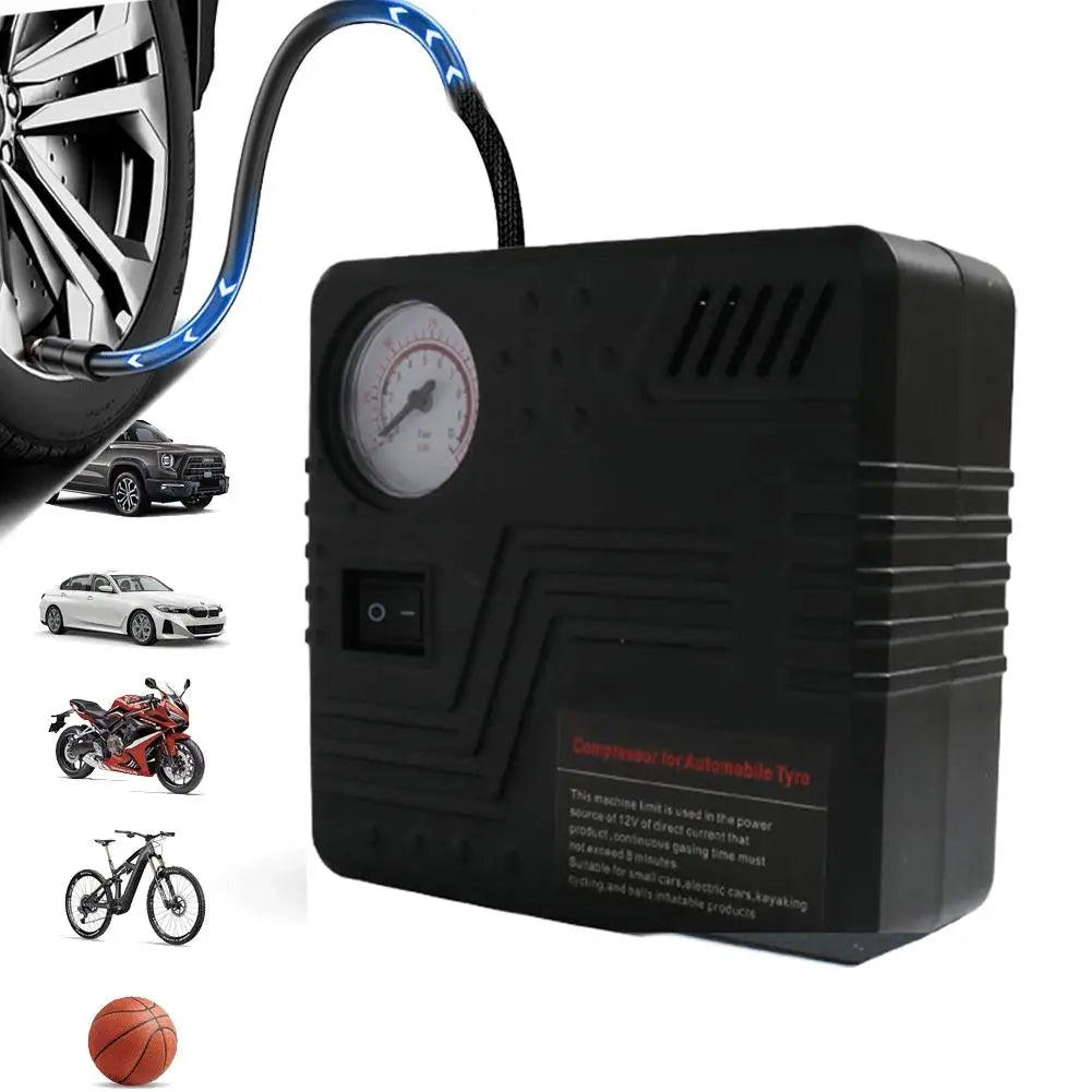 12V Portable Tire Inflator Air Compressor – Car Accessories, Auto Air Pump for Car Tires, Bicycles & Other Inflatables – Save Fuel by Maintaining Proper Tire Pressure – Digital LED Display, Emergency Auto Shutoff