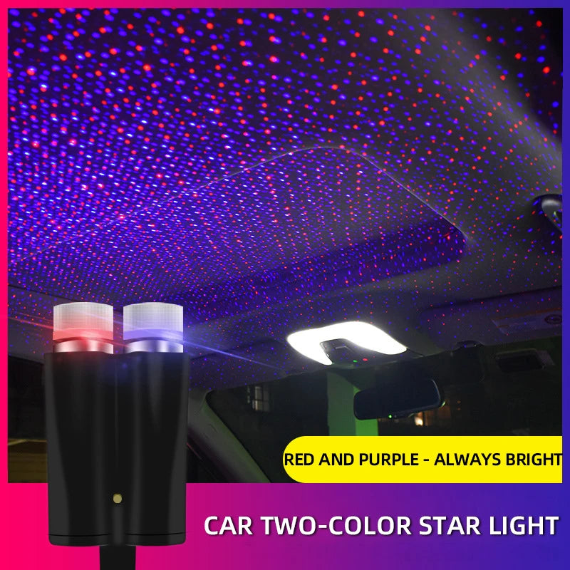 1pc Car Interior Star Light, USB LED Starry Sky Atmosphere Projector – Galaxy Nebula Roof Light for Car Decoration, Night Party Lamp – Cool Auto Accessory for Romance, Kids, Parties