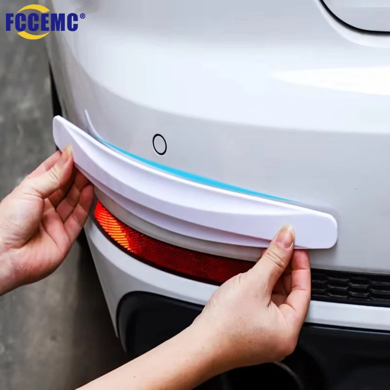 2Pcs Car Bumper Protector Strip, Corner Protection Guard Anti-Collision Scratch Protector, U-Shape Edge Trim Crash Molding, Flexible Rubber Auto Accessories Universal Fit for Most Cars SUVs Trucks