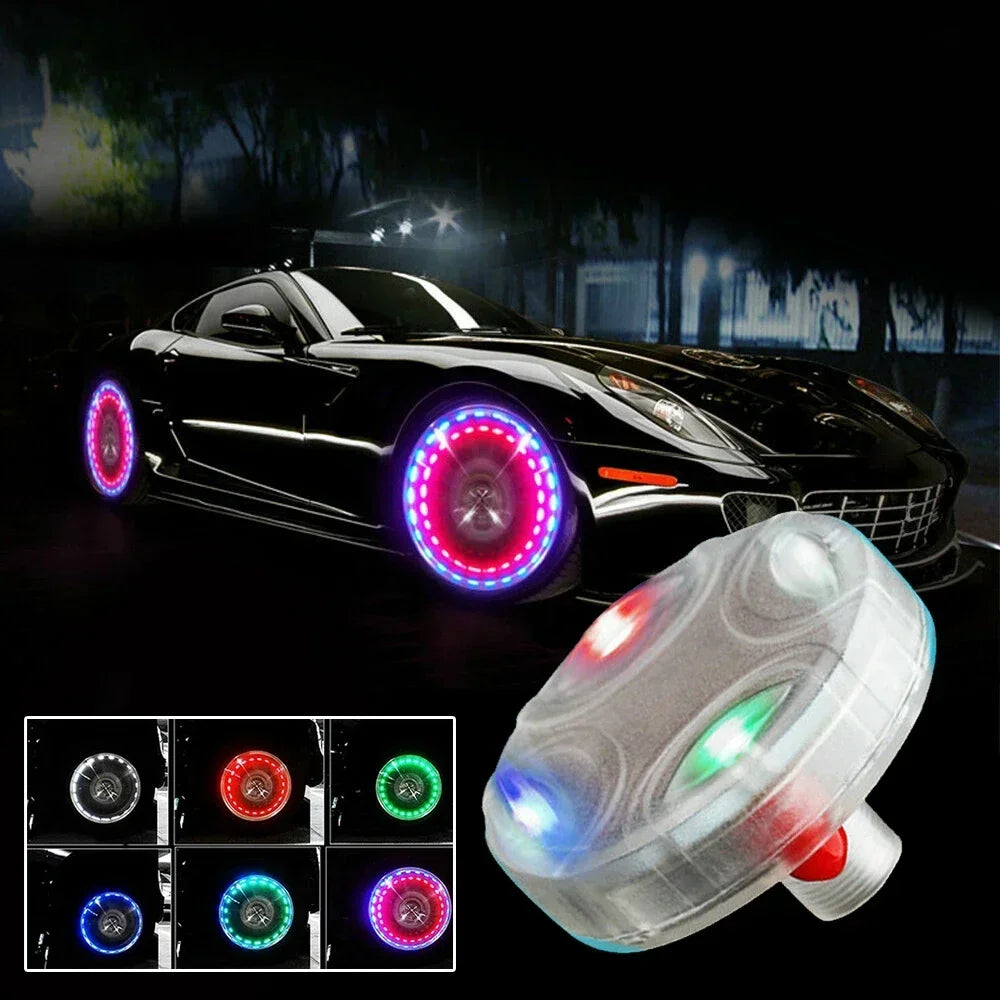 Solar Valve Stem Cap Lights, 4 Modes LED Wheel Hub Lights for Car, Auto Tires Decorative Lamps – Multi-Color Flash, Waterproof, Universal Fit for Cars, Bicycles, Motorcycles, Trucks (12 PC Set)