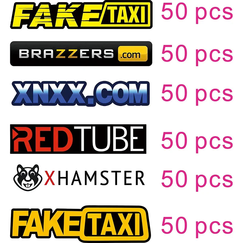 50 Pcs Car Decals Variety Pack – Fun Mix Assorted PVC Stickers to Cover Scratches, Decorate Your Vehicle, Motorcycle, Laptop – Personality DIY Auto Accessories – Each 10cm (4 Inches) – Universal Fit