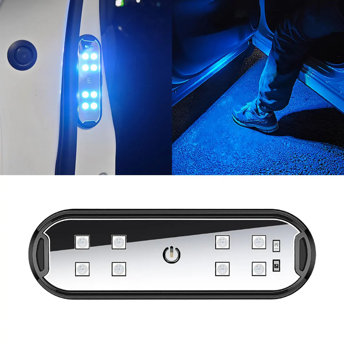 2Pcs RGB Wireless Car Door Lights, USB Rechargeable LED Puddle Lights with Magnetic Mount, Smart Welcome Projector & Door Warning Lamp, Auto Ambient Interior Decoration for Most Cars SUVs Trucks
