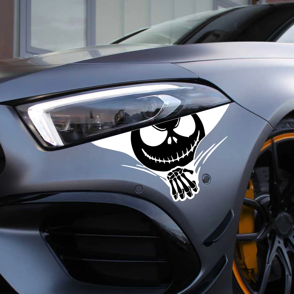 Jack Skellington & Sally Window Sticker for Trunk, Bumper, or Rear Window – Halloween Decoration Vehicle Accessory – Waterproof Vinyl for Cars, Trucks, Motorcycles
