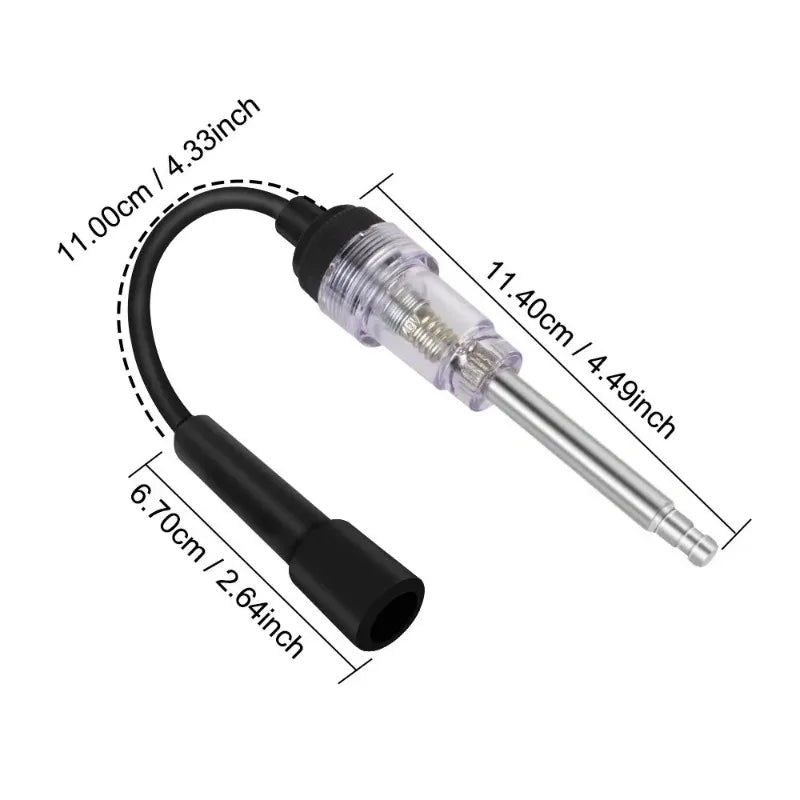 Spark Plug Tester, Automotive Ignition Diagnostic Tool with LED Light – Gas Saver Tool for Cars – Detect Misfires & Improve Fuel Economy – Inline Ignition Tester for Engine Coil, Motorcycle, Lawn Mower – Universal