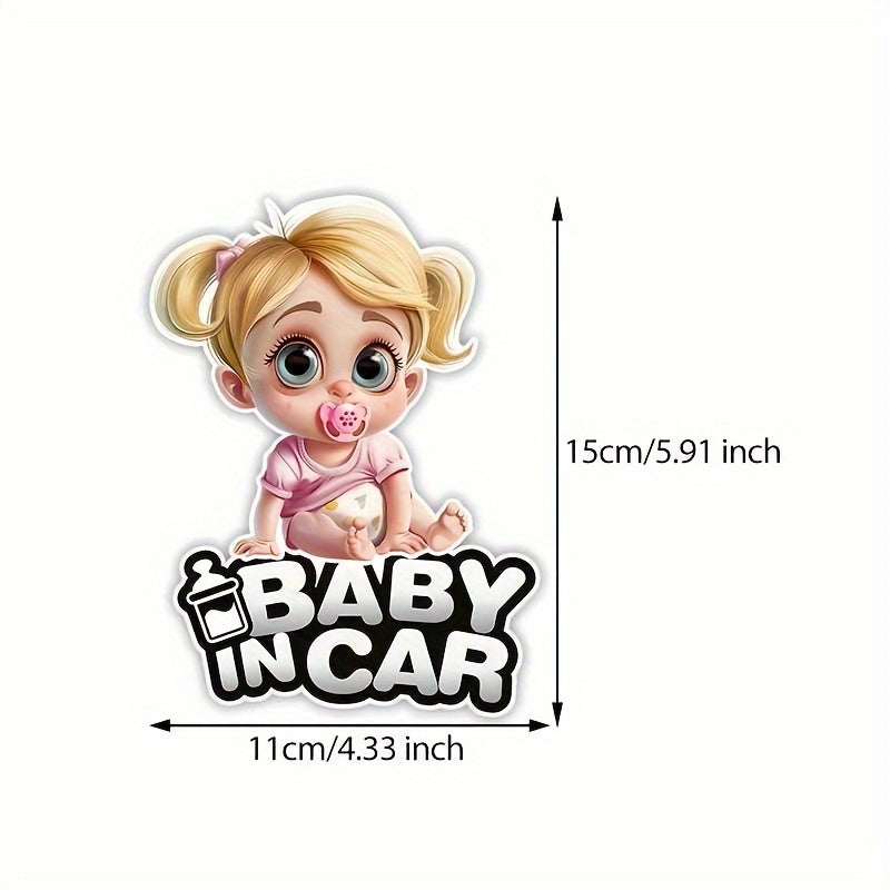 Child Safety Signs in Car Stickers – Cute Boys & Girls Warning Decals for Car Windows – Children On Board Safety Stickers – Playful Vehicle Decoration for Kids – Glossy Finish Self-Adhesive Vinyl – Universal Fit for
